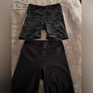 Set of black and cargo biker shorts